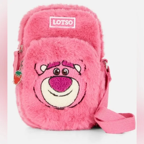 NWT Disney Lotso Bear Plush Crossbody Bag Cell Phone Holder - Picture 1 of 5